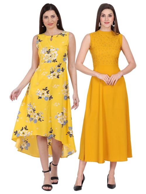 women's combo printed dress - 20079770 - Very Small Image - 1