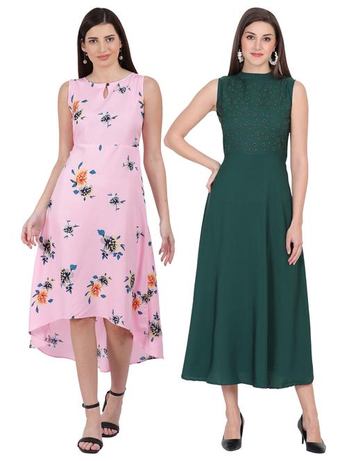 women's combo printed dress - 20079772 - Very Small Image - 1