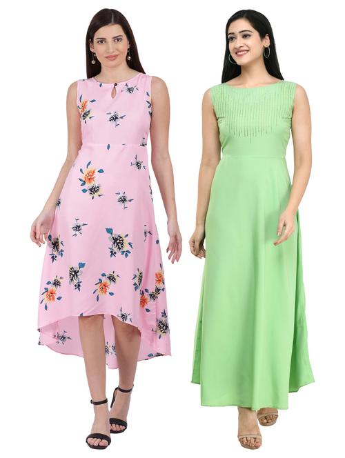 women's combo printed dress - 20079797 - Very Small Image - 1