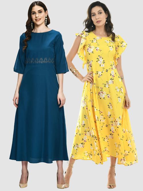pack of 2 crepe maxi dress - 20079816 - Very Small Image - 1