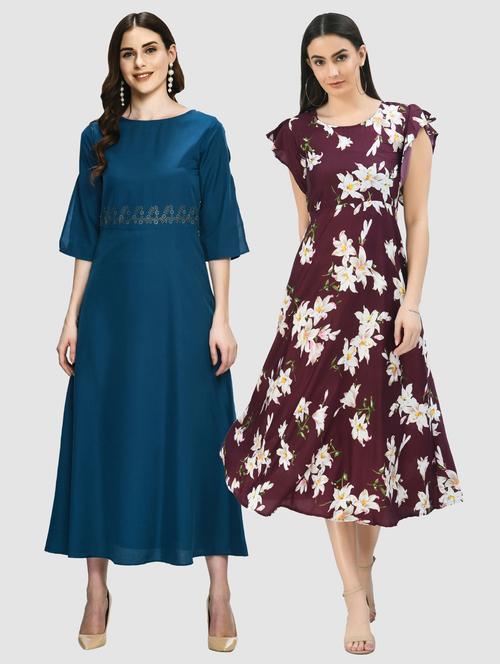 pack of 2 crepe maxi dress - 20079825 - Very Small Image - 1