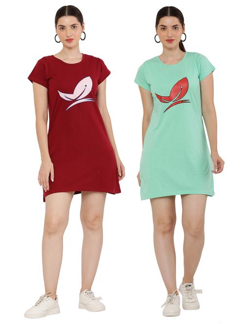 women's combo graphic dress - 20080125 - Very Small Image - 1