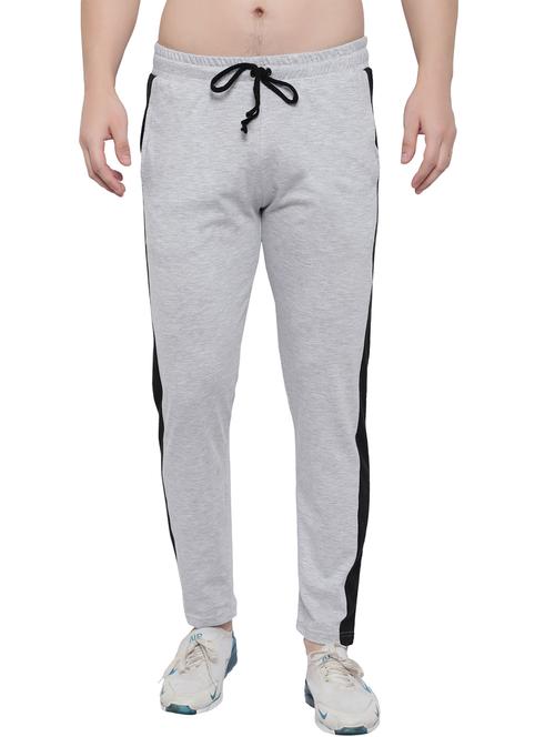 grey cotton ankle length track pant - 20081196 - Very Small Image - 1