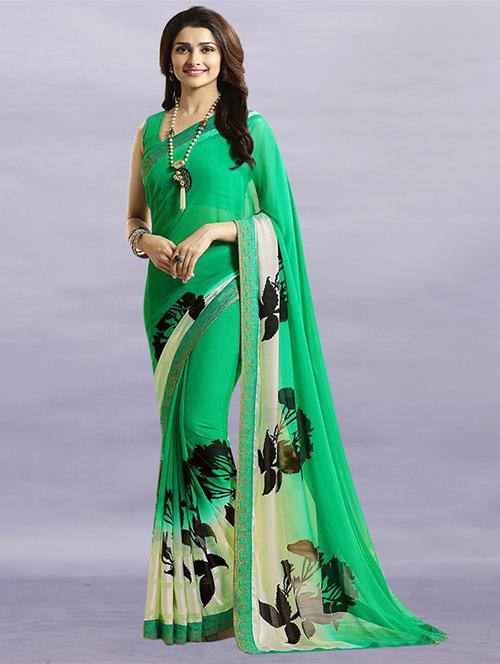 printed saree with blouse - 20083684 - Very Small Image - 1