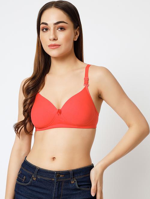 red cotton blend tshirt bra - 20084851 - Very Small Image - 1