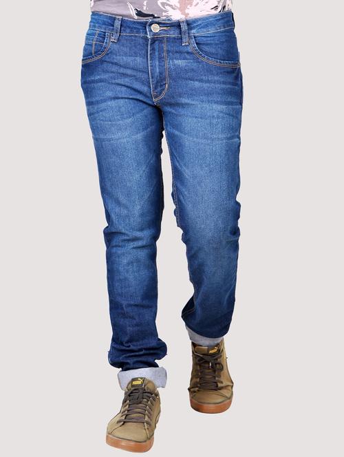 blue solid washed jean - 20085145 - Very Small Image - 1