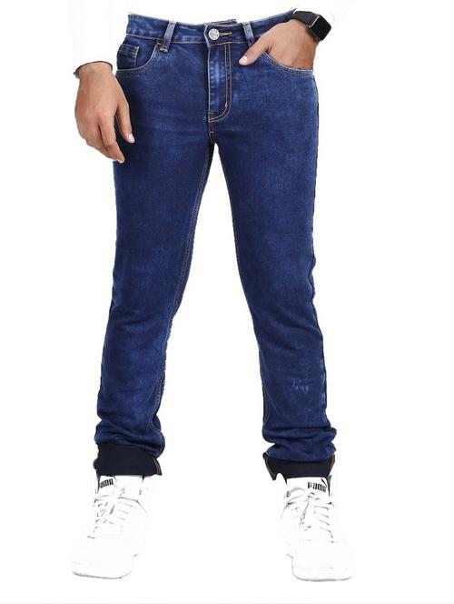 dark blue denim washed jeans - 20085205 - Very Small Image - 1