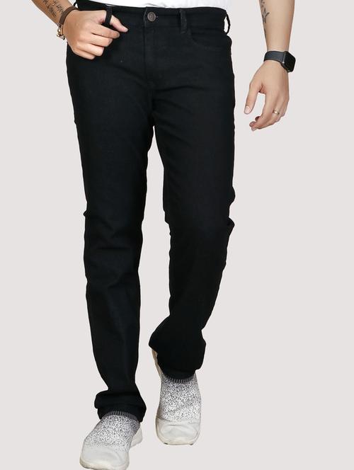 black cotton blend plain jeans - 20085207 - Very Small Image - 1