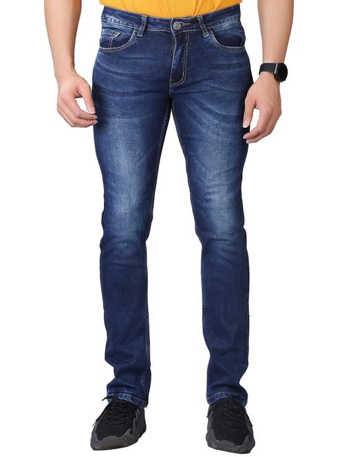 navy blue denim light washed jeans - 20085221 - Very Small Image - 1