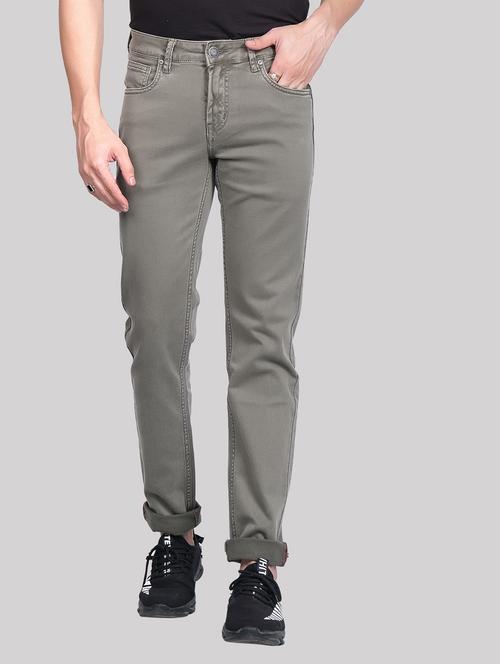 grey solid plain jean - 20085271 - Very Small Image - 1