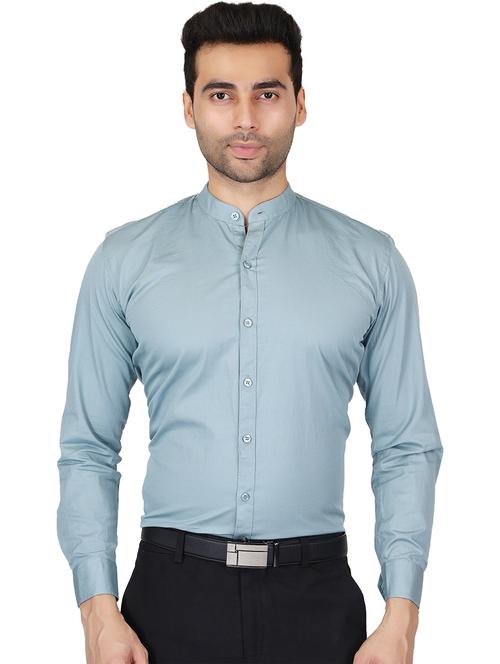 light blue solid casual shirt - 20085352 - Very Small Image - 1
