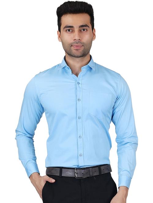 blue cotton casual shirt - 20085381 - Very Small Image - 1