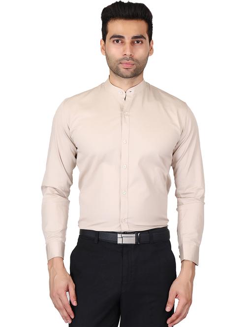 beige cotton casual shirt - 20085391 - Very Small Image - 1