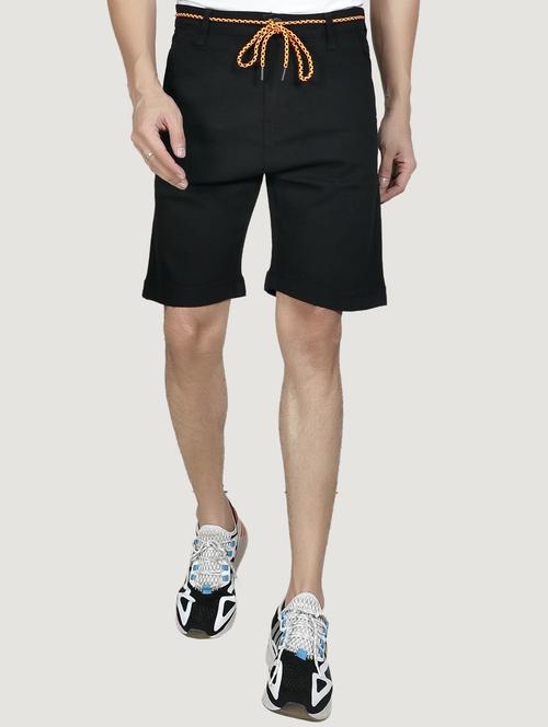 black denim three - fourth shorts - 20085421 - Very Small Image - 1