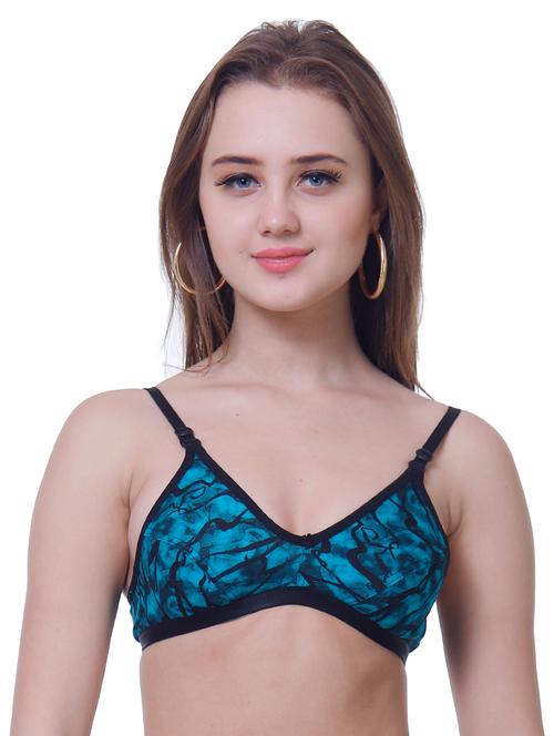blue cotton blend regular bra - 20085661 - Very Small Image - 1