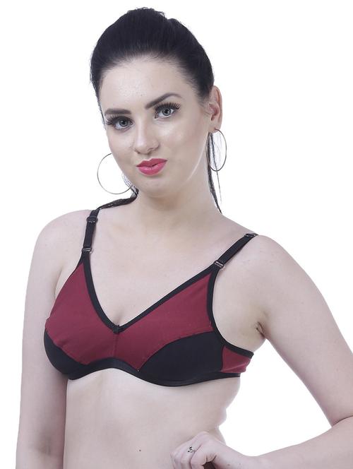 red cotton blend sports bra - 20085877 - Very Small Image - 1