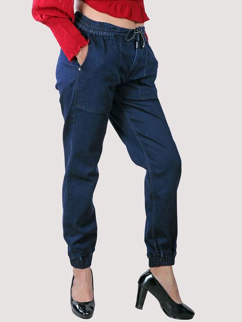 dark blue cotton blend joggers - 20085997 - Very Small Image - 1