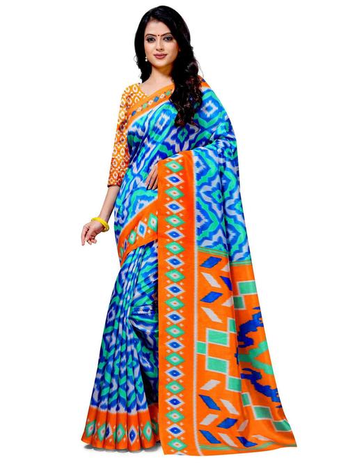 orange leheriya saree with blouse - 20086347 - Very Small Image - 1