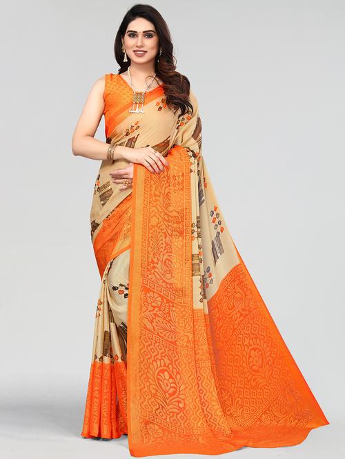 orange dharmavaram saree - 20086576 - Very Small Image - 1