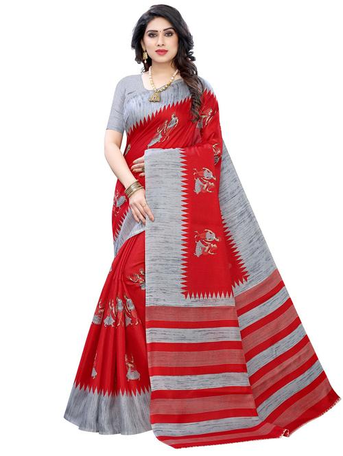 yellow printed saree with blouse - 20086945 - Very Small Image - 1