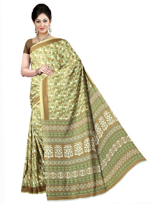 brown woven saree with blouse - 20087221 - Very Small Image - 1