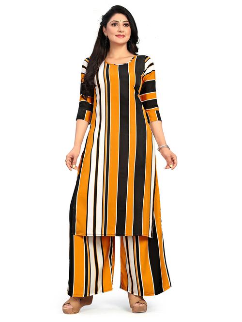 stripes printed kurta palazzo set - 20087352 - Very Small Image - 1