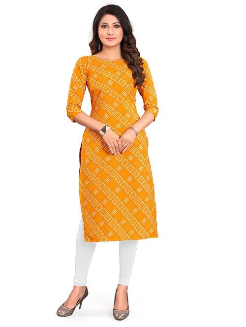 round neck printed straight kurta - 20087469 - Very Small Image - 1