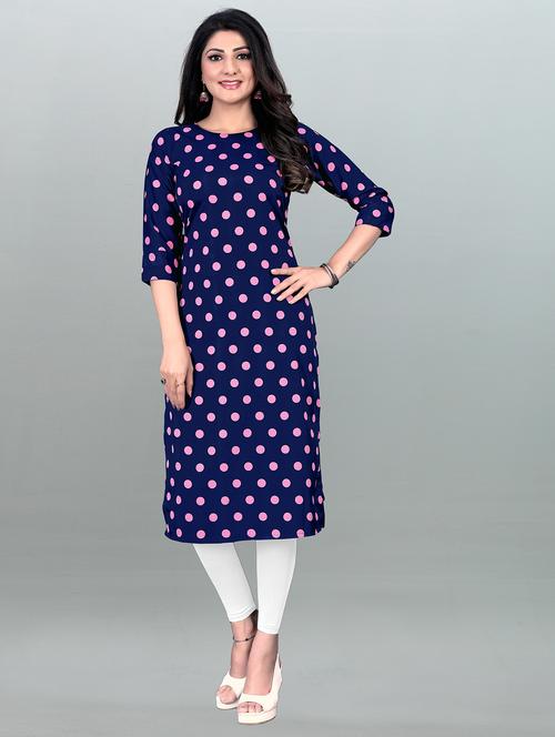 polka dots printed straight kurta - 20087478 - Very Small Image - 1