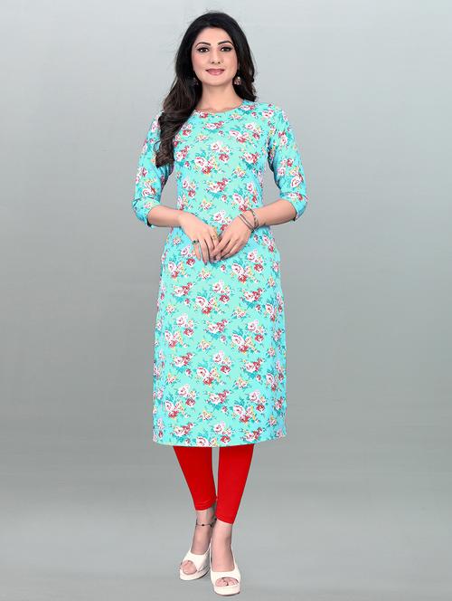 floral printed straight kurta - 20087484 - Very Small Image - 1