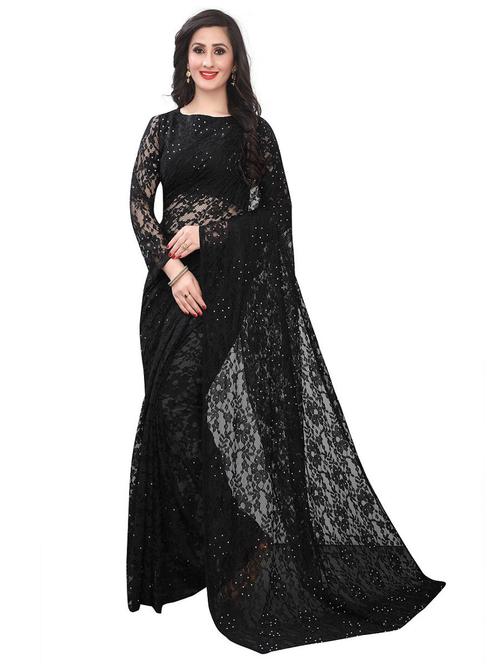 black self design saree with blouse - 20087868 - Very Small Image - 1