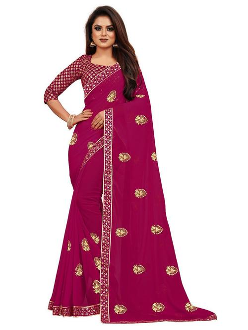embroidered saree with blouse - 20087945 - Very Small Image - 1