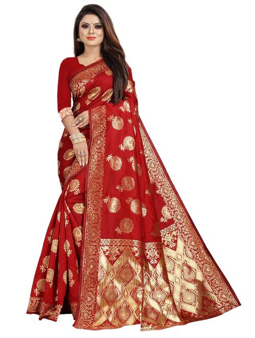 self design banarasi saree with blouse - 20087963 - Very Small Image - 1