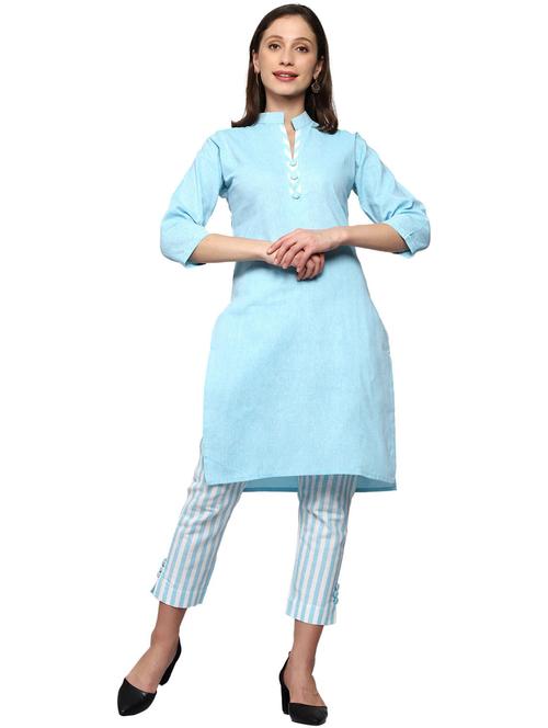 solid kurta pant set - 20088885 - Very Small Image - 1