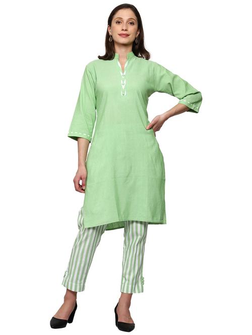 solid kurta pant set - 20088887 - Very Small Image - 1
