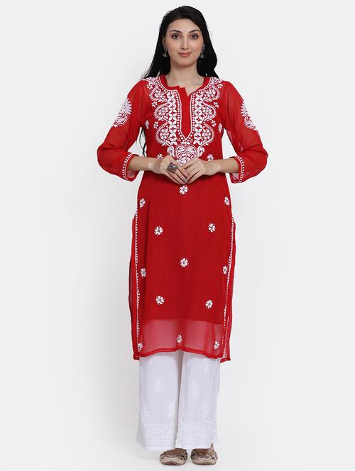 women's straight kurta - 20095561 - Very Small Image - 1