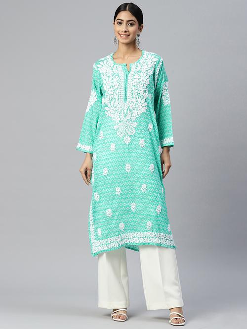 women's straight kurta - 20095644 - Very Small Image - 1