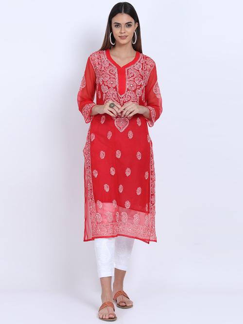 women's straight kurta - 20095653 - Very Small Image - 1