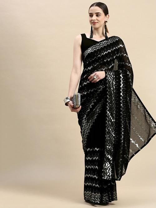 women's embellished saree with blouse - 20098633 - Very Small Image - 1