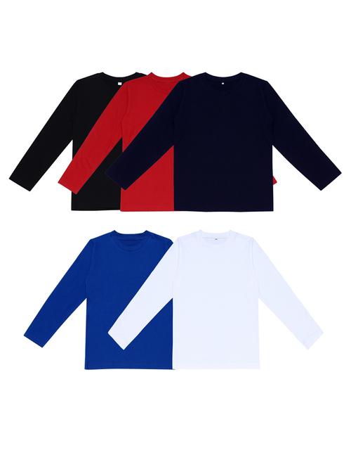 pack of 5 boys solid t-shirt - 20099639 - Very Small Image - 1