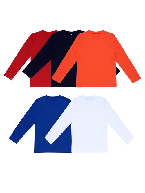 pack of 5 boys solid t-shirt - 20099647 - Very Small Image - 1
