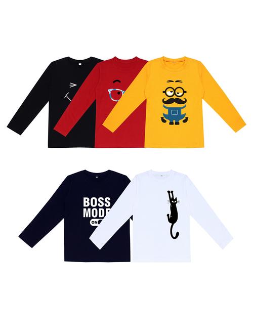 pack of 5 boys printed t-shirt - 20099734 - Very Small Image - 1