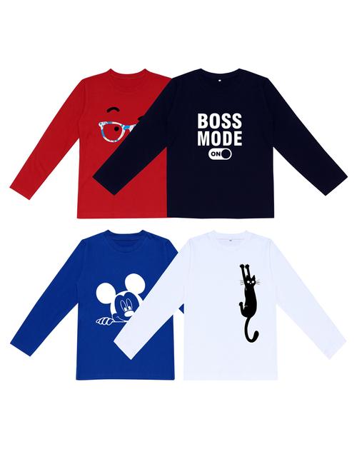 pack of 4 boys printed t-shirt - 20099762 - Very Small Image - 1