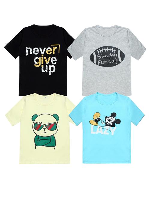 pack of 4 boys printed t-shirt - 20099818 - Very Small Image - 1