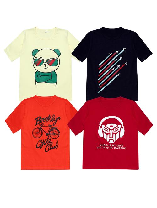 pack of 4 boys printed t-shirt - 20099915 - Very Small Image - 1