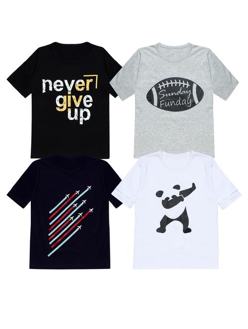 pack of 4 boys printed t-shirt - 20099928 - Very Small Image - 1