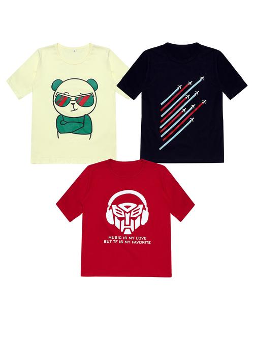 pack of 3 printed round neck t-shirt - 20099987 - Very Small Image - 1