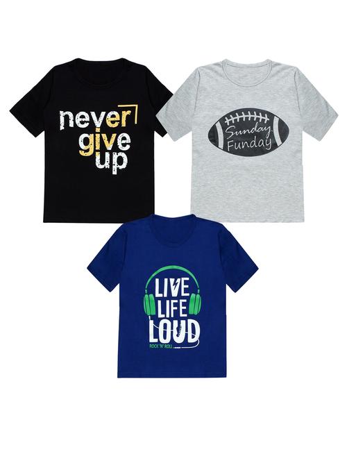 pack of 3 printed round neck t-shirt - 20099994 - Very Small Image - 1