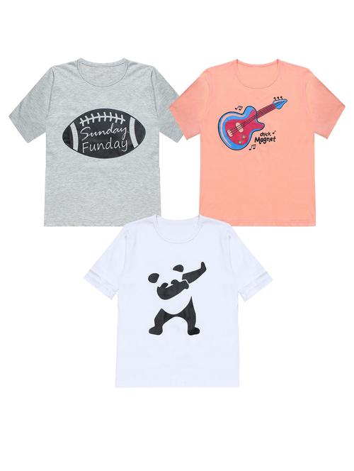 pack of 3 printed round neck t-shirt - 20099996 - Very Small Image - 1