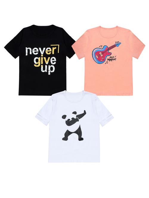 pack of 3 printed round neck t-shirt - 20100021 - Very Small Image - 1