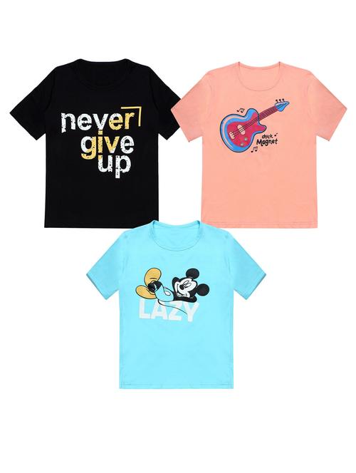 pack of 3 printed round neck t-shirt - 20100023 - Very Small Image - 1